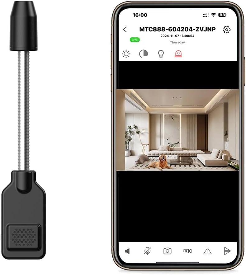 Gooseneck Camera - Portable Plug-in WiFi cam 4K Ultra HD with Remote Monitoring for Home Security, Baby Monitor & Office Pet/Nanny Monitor Mini Cameras