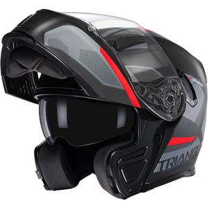 TRIANGLE Modular Motorcycle Helmets for Men Flip Up Full Face Helmet Dual Visor with Internal Sunshield DOT Approved, L