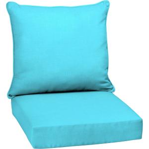 Arden Outdoor Deep Seat Cushion Set, 24 in x 24 in, Weather-Proof, Rain-Proof, Fade Resistant Patio Cushion for Chair, Sofa, and Couch 24 x 24, Pool Blue Leala