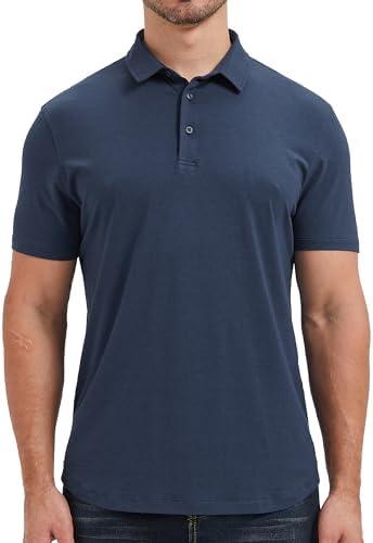 netdraw Mens Lightweight Bamboo Viscose Polo Ultra Soft Curved Hem UPF 50+ Casual Collared Golf Shirt , size XXL
