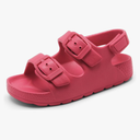 INMINPIN Toddler Boys Girls Buckle Sandals Comfort Open Toe Sandal with Adjustable Back Strap, Pink, Size 8, 2 Pack