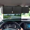 Veharvim Polarized Sun Visor for Car with Zipper Slider, Upgraded UV400 Car Sun Visor Extension with PC Lens and Side Sunshade,Anti-Glare Visor for Safe Driving,UV-Filtering/Protection (Universal, Transparent+Zipper+Driver Side)