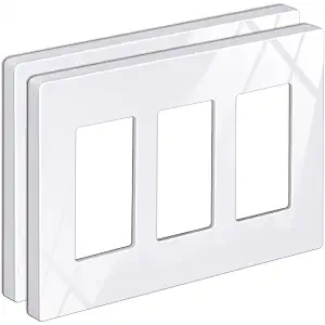 BESTTEN 3 Gang Screwless Wall Plate