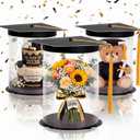 Xuhal 3 Pcs Graduation Gift Box 7 x 8 Inch Class of 2026 Grad Cap Gift Container Flower Box Money Holders for Centerpiece and Disposable Grad Party Cake Boxes for Graduation School Party Decor