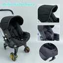Changing Washing Kit,Canopy Sunshade Cover,Compatible with Car Seat Doona Strollers (Black)