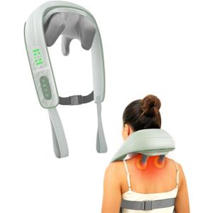 Snailax Cordless Neck Shoulder Massager with Heat, 4D Deep Tissue Kneading, Shiatsu Back Massager Pillow for Neck, Shoulder, Christmas Gifts for Men, Women (Green)