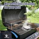 Bristle-Free Grill Brush with Steam Cleaning - Heat-Resistant Aramid Fiber Pad & 1 Replaceable Head 16 Inch Long Wood Handle- Safe for All Types Grills,Ideal Gift for Dads