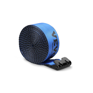 VEVOR 4" x30' Heavy Duty Flatbed Strap, 18k Break Strength, Blue, 6,000 lbs working load limit. Premium cargo tie down straps with steel flat hooks for trucks, trailers, farms and rescues, 1 