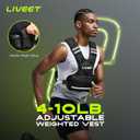 Adjustable Weighted Vest for Women Men, 4-10lb 11-20lb 20-32lb Weight Vest with 6 Ironsand Bags, Running Vest with Reflective Strips Adjustable Buckle Straps for Walking Strength Training