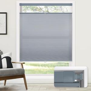 LazBlinds No Tools No Drill Cordless Cellular Shades, Top Down Bottom Up (TDBU) Honeycomb Shades for Home, Light Filtering Thermal Insulation Blinds for Windows, 31" W x 48" H, Dark Grey