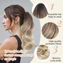Tmlkhl Claw clip Ponytail Extension 14 Inch Short Clip in Ponytail Brown Color Ponytail Extension for Black Women Hair Extensions Cheer Ponytail Hair Piecefor Daily Use Curly Ponytail Drawstring