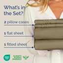 Queen Size 4 Piece Sheet Set - Comfy Breathable & Cooling Sheets - Hotel Luxury Bed Sheets for Women & Men - Deep Pockets, Easy-Fit, Extra Soft and Wrinkle Free Sheets - Khaki Oeko-Tex Bed Sheet Set