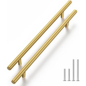 Haliwu 20 Pack Cabinet Handles Brass Gold Cabinet Pulls 8 Inch Hole Center Drawer Pulls Modern Bar Dresser Handles for Bathroom Kitchen Bedroom