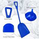 Frienda 6 Pcs Plastic Snow Shovel Large Scoop Shovel, Blue