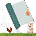 VEVOR Temporary Fence with Posts, 3 x 98.4 FT Plastic Mesh Fencing, Garden Safety Fences Netting with Double-Spike Stakes & Guy Ropes, Temporary Fence for Dogs, Chickens, Plants, Outdoor Yards