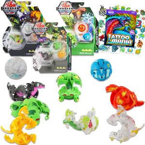 Bakugan Ultra Starter Pack - 42 Pc Bundle with 9 Bakugan Battle Balls, 18 BakuCores, 9 Character Cards, 3 Gate Cards & Temporary Tattoos