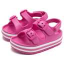 WUROSO Toddler Buckle Sandals Open Toe Water Sandal with Adjustable Back Strap for Boys Girls Rosered, 5