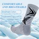 YQHMT Basketball Socks Outdoor Athletic Crew Socks Thick Compression Sports Socks for Men & Women 4 Pack (6-12)