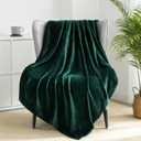 Exclusivo Mezcla Fleece Forest Green Throw Blanket for Couch, Sofa, Super Soft and Warm Blankets, All Season, Cozy, Plush, Lightweight, 50x60 Inches
