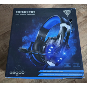 Pro Gaming Over Head Headset Bengoo G9000, Open box, Blue and Black