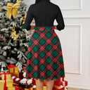 Nmoder Casual Dresses for Women Semi Formal Fit and Flare 3/4 Sleeve A-line Church Work Dress with Pockets (L)