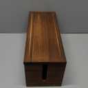Large Cable Management Box, Burnt Wood Cord Organizer Box for Desk, Floor, Office to Hide Extension Cords Power Stripes Surge Protectors Chargers Wires
