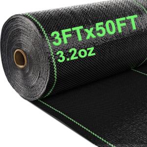 AMAGABELI GARDEN & HOME 3ft x 50ft Weed Barrier Landscape Fabric 3.2oz Garden Plastic Cloth Heavy Duty Weed Control Blocker Mat Gardening Ground Cover Woven Geotextile Fabric Driveway Underlayment