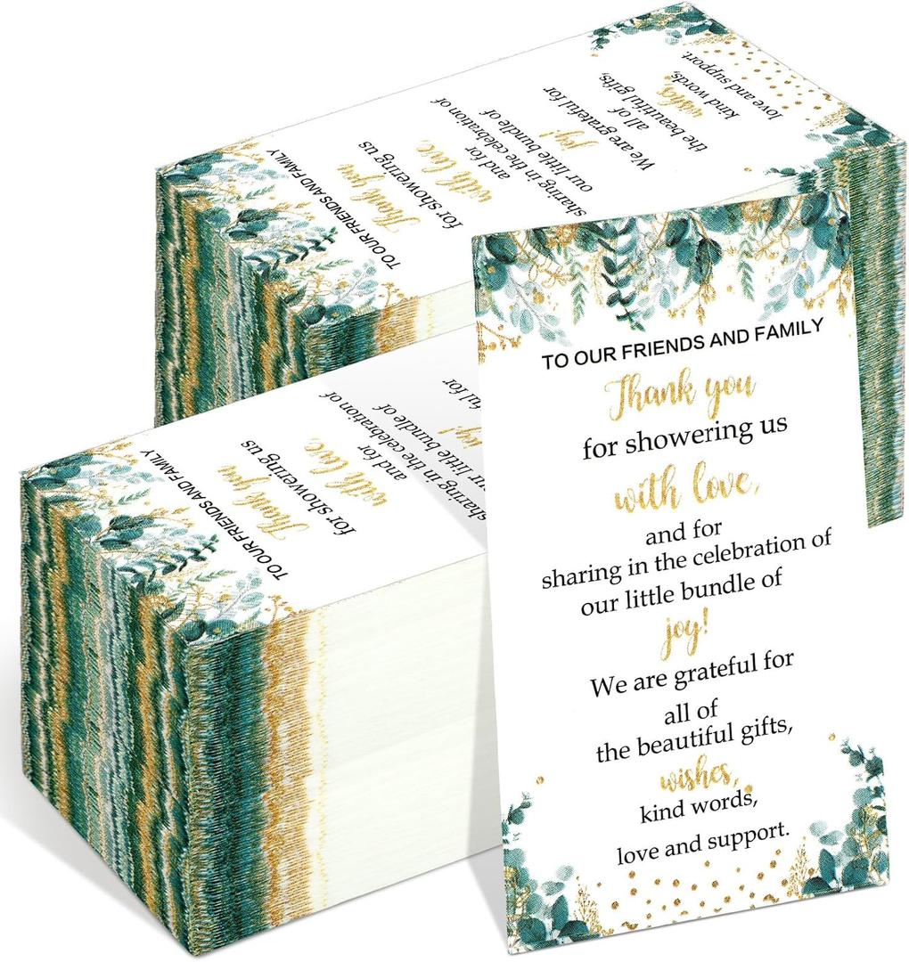 Outus 200 Pack Eucalyptus Leaf Baby Shower Disposable Paper Napkins Greenery Guest Napkins Sage Green Wedding Baby Shower Party Supplies for Table Decorations