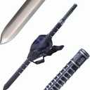 Full Tang Cosplay Blade, Back Sheath, Adjustable Harness, Unsharpened. For Cosplay & Halloween