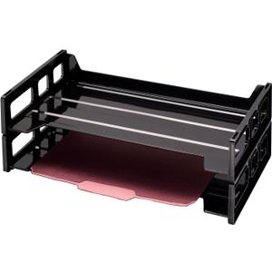 Officemate 26054 Recycled Desk Tray, Side Load,9 x 16 1/4 x 5, Legal, Black, 2/PK (OIC26054)
