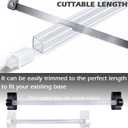 24 Inch Clear Acrylic Towel Bar Replacement Rod for Black Ceramic Holder, Square Spring Loaded Adjustable Insert, Transparent Plastic Bathroom Shower Towel Rack Pole, Cut to Fit, Easy Install