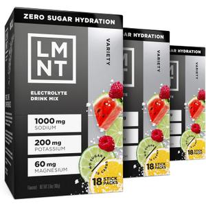 LMNT Zero Sugar Electrolytes - Variety Pack Bundle | Drink Mix | 54-Count, BB: 09/2027