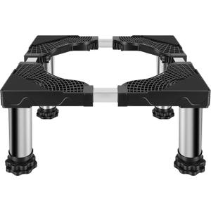 Adjustable Stand for Mini Fridge & AC Unit - 16.5"-25.6" W x 9"-10.6" H 4 Heavy-Gauge Feet Adjustable Refrigerator Base Multi-Functional Washer Dryer Pedestals Holds 340LBS