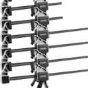 Bar Clamps for Woodworking,6-Pack Wood Clamps 12(4)&6(2) Light Duty One-Handed Quick Grip/Spreader Woodworking Clamp 150LBS Load Limit with Quick Change Button(Grey)