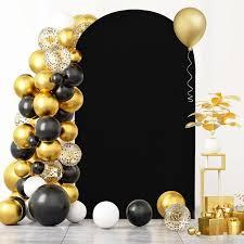 Arch Backdrop Cover,Spandex Cover for Arch Backdrop Stand,Arch Backdrop for Wedding Birthday Photography Baby Shower Party Deco (6.6FT, Black)