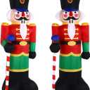 EEkiiqi 2 Packs 8ft Nutcracker Soldier Christmas Inflatable Decor for Yard/Outdoor/Lawn/Porch Decor