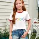 Pride Shirts Kids Rainbow Graphic Shirt Be You Letter Print T-Shirt LGBT Equality Tops Lesbian Casual Red Ringer Tee