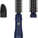 Aima Beauty Blow Dryer Brush Set - 4-in-1 Round Brush Blow Dryer Adds Shine, Smooth, Curl & Volume for Short to Medium Hair, Interchangeable 1 & 1.25 Round Barrel, Ionic Frizz Control, Prussian Blue
