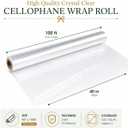 Craft and Party Super Clear Cellophane Wrap Roll (40" X 100ft), 333 Sq Ft