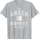 The Green Monsta Boston T-Shirt - Game or St. Patrick's Day T-Shirt (Gray, XL)