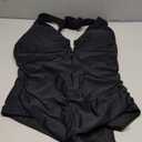 SUUKSESS Women Sexy Tummy Control One Piece Swimsuits Halter U-Wire Bathing Suit (Large, Black)