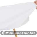 Smiry Round Picnic Tablecloth, Waterproof Elastic Fitted Table Covers for 45" - 56" Tables, Wipeable Flannel Backed Vinyl Tablecloths for Camping, Indoor, Outdoor, White