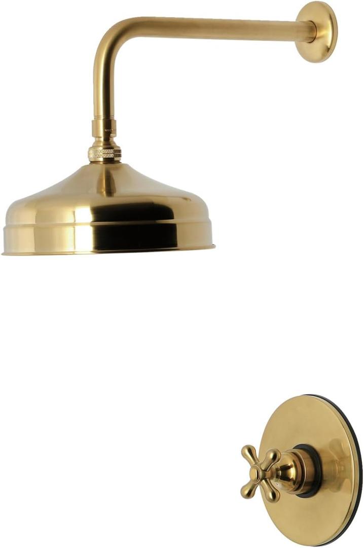 Kingston Brass KB6337AXSO Restoration Single-Handle Pressure Balanced Shower Faucet, Brushed Brass