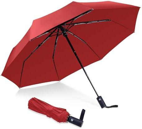 NPCQUN Travel Essentials Umbrella Windproof Compact Collapsible Light, Automatic, Strong and Portable, Wind Resistant Folding Small Umbrella for Rain