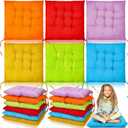 12 Pcs Meditation Floor Cushion Pillows Bulk, 15.7 Inch School Flexible Floor Pillow Cushions for Classroom Sitting Indoor Outdoor Living Room Yoga, 6 Colors