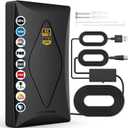 2026 TV Antenna Indoor Antenna for Smart TV, 2200+ Miles Long Range Reception tv Antenna with Amplifier Signal Booster for Local Channels, Clear Reception for 4K 1080p HD All TVs -38FT Coax Cable