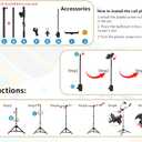 GUITTO Microphone Floor Stand with Phone/Tablet Holder, Adjustable Boom Mic Stand with Heavy-Duty Base, Dual Device Mount for Streaming, Podcasting, Recording, and Live Performances GMS-04