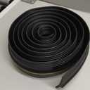 Garage Door Threshold Seal 20FT - Rubber Weatherproof Strip, Water-Resistant Bottom Seal Replacement for Standard Garage Doors, No Adhesive (Black+Yellow)