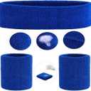 ONUPGO Sweatband Set Sports Headband Wristband Set Sweatbands Terry Cloth Wristband Wrist Sweatband Headbands Moisture Wicking Sweat Absorbing Head Band