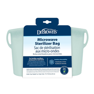 Dr. Brown's Microwave Steam Sterilizer Bag for Baby Bottles, Breast Pump Parts & Other Toddler Accessories, 100% Silicone, Reusable Sterilizing Bag